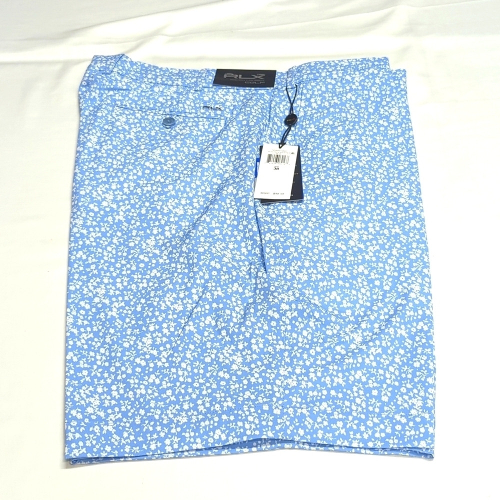 RLX Ralph Lauren Men's blue multicolored golf shorts size 38.